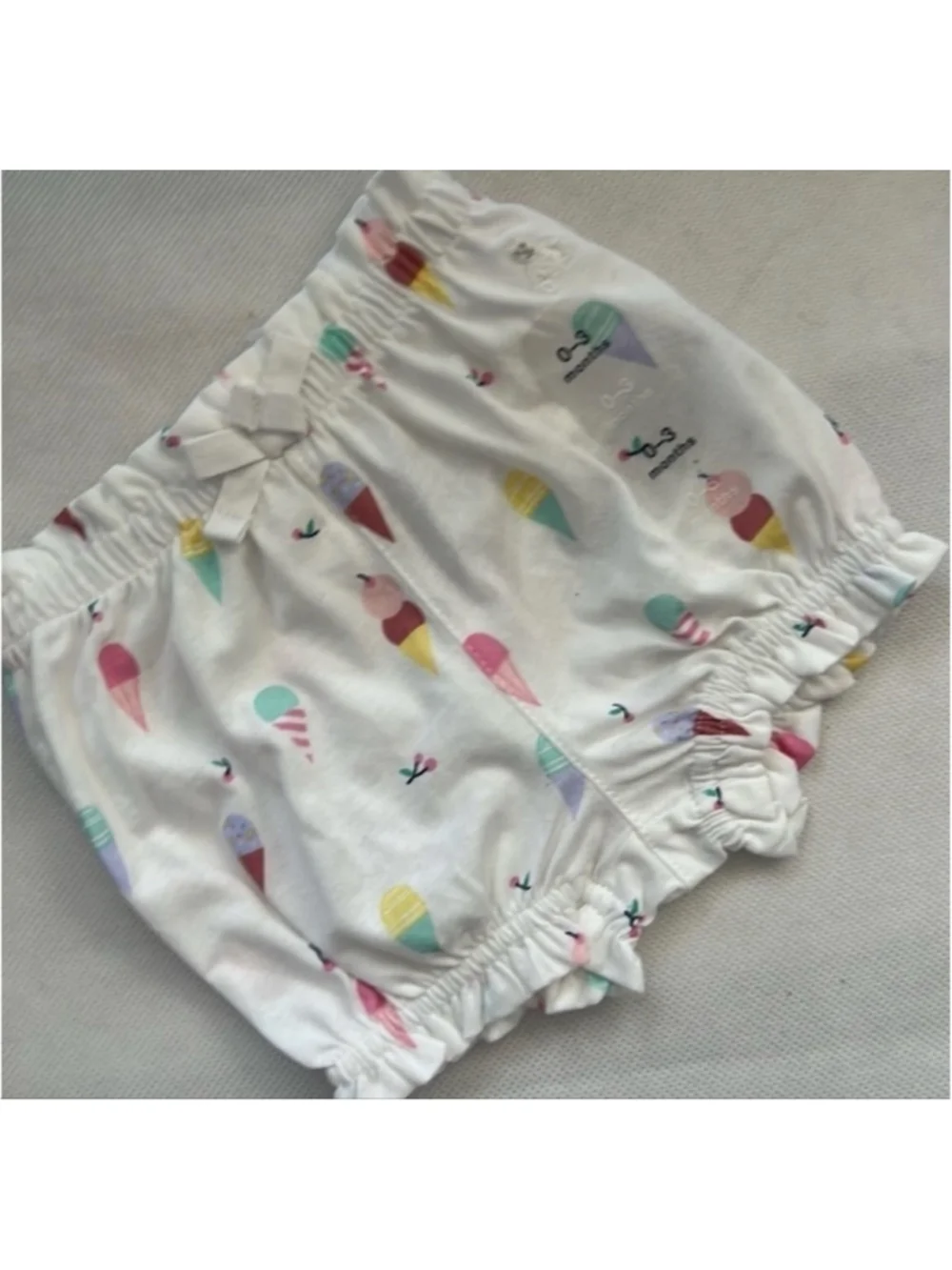 NWT Baby Gap Organic Cotton Pull-On Shorts Ice Cream Print size 0-3 months